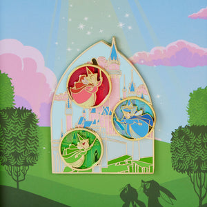 Disney Sleeping Beauty Aurora Castle With Fairies Moving 3" Pin