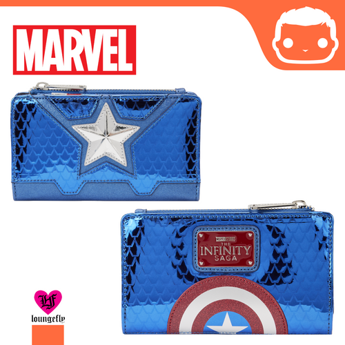 Marvel Shine Captain America Cosplay Flat Wallet