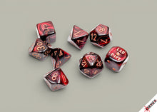 Load image into Gallery viewer, Lab Dice: Lustrous Gothic/ Polyhedral 7-Dice Set (with bonus die)
