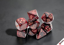 Load image into Gallery viewer, Lab Dice: Lustrous Gothic/ Polyhedral 7-Dice Set (with bonus die)