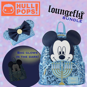 Mickey & Minnie Happy Hanukkah Menorah Backpack & Wallet Bundle