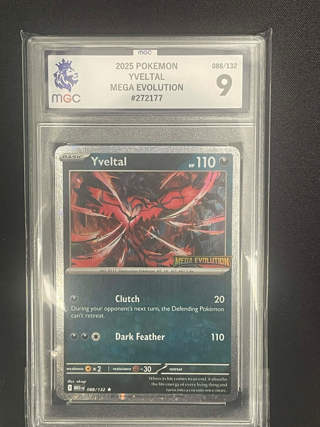 Pokemon - Yveltal - Mega Evolution Stamped - Grade 9