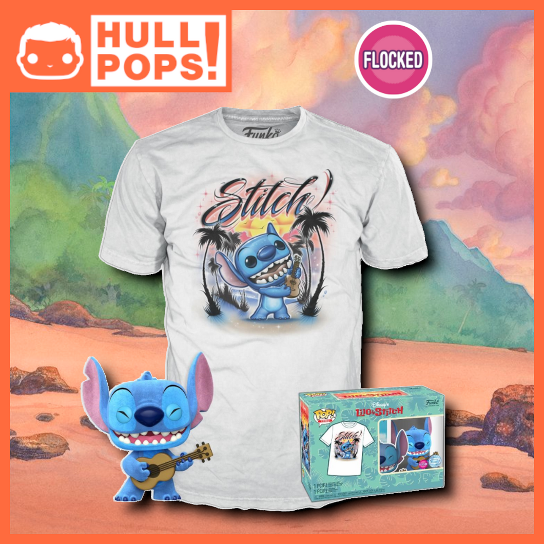 1044 Lilo and Stitch Ukelele Stitch Flocked Exclusive POP