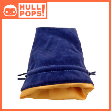 Fanroll - Small Velvet Dice Bag - Blue w/ Gold Satin