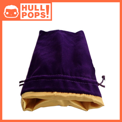 Fanroll - Small Velvet Dice Bag - Purple w/ Gold Satin