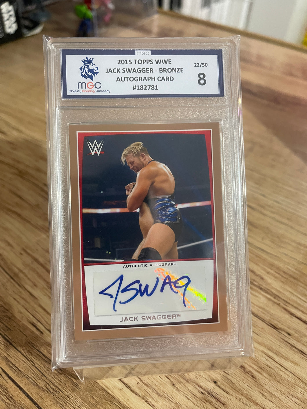 2015 Topps WWE - Jack Swagger - Bronze Autograph Card - Grade 8