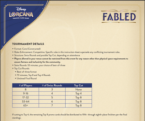 Lorcana - Fabled Set Championship - Event Ticket! - 11th October 2025