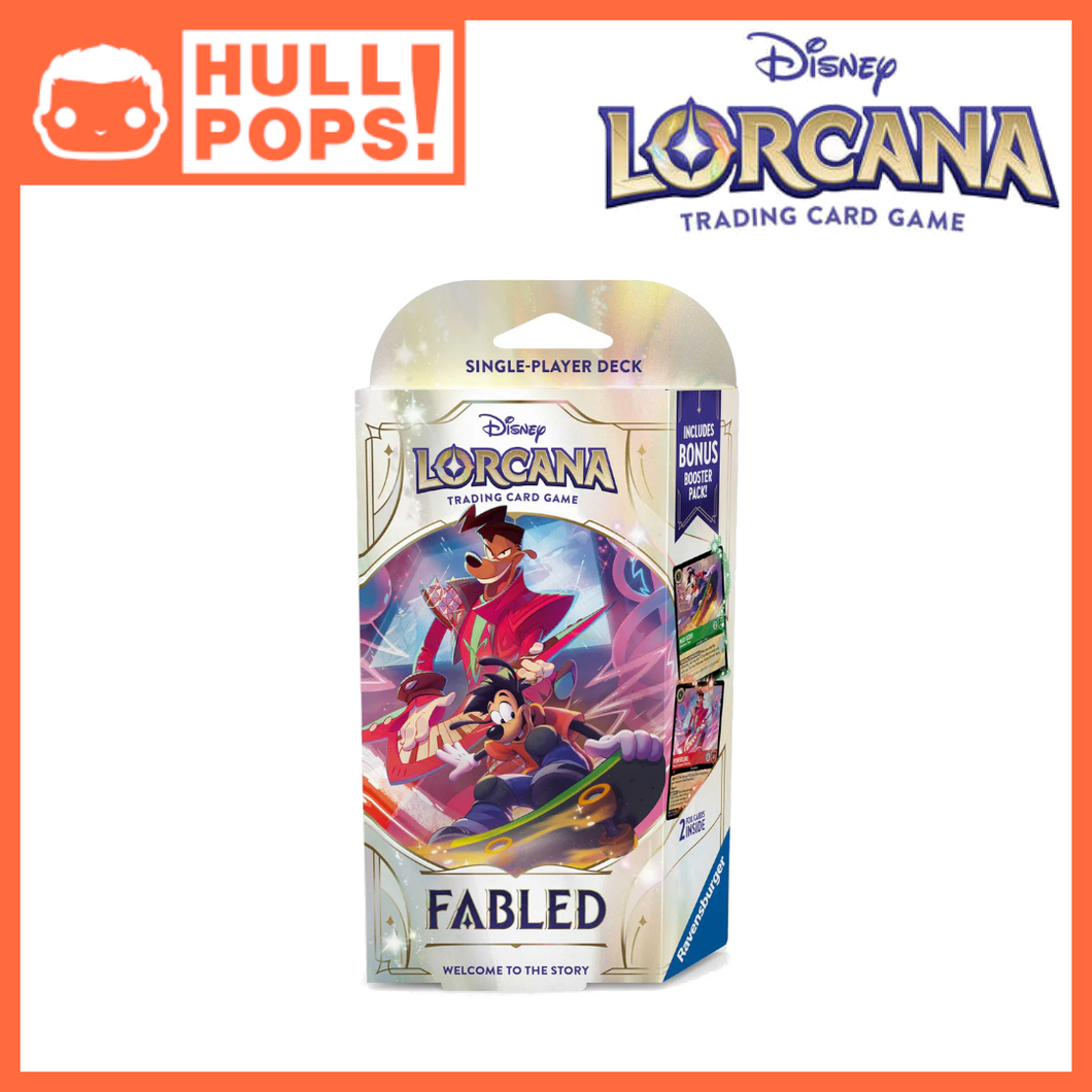Disney Lorcana TCG - Fabled - Starter Deck - Max Goof & Powerline Hull Pops Ltd Disney Lorcana TCG - Fabled - Starter Deck - Max Goof & Powerline Hull Pops Ltd