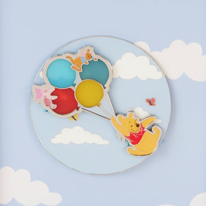 Disney Pooh And Friends On Balloons 3" Collector Box Pin