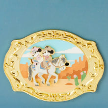 Load image into Gallery viewer, Disney Western Mickey &amp; Minnie Belt Buckle 3&quot; Collector Box Pin