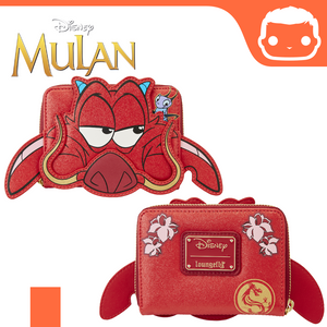 Disney Mulan 25th Anniversary Mushu Glitter Cosplay Zip Around Wallet