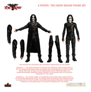 MEZCO - The Crow – 5 Points Deluxe Figure Set - Eric Draven & The Crow