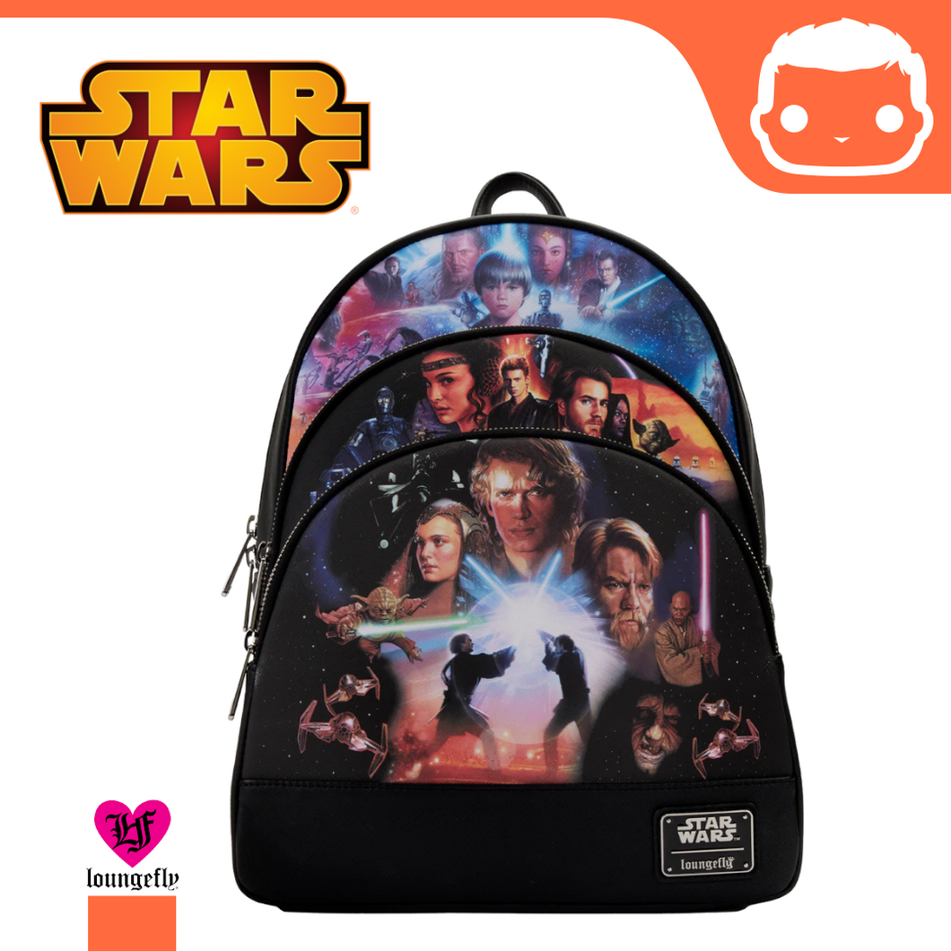 Star Wars by Loungefly Prequel Trilogy Triple Pocket Mini Backpack